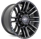 4 RODAS GT7 MODELO STRONG OFF-ROAD / ARO 17X9 (5X108) ET 15 cor:Preta Diamantada Fosca