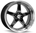 4 RODAS RAW FIVE / ARO 18X9,5 (5X100) ET20 cor:Preta Diamantada