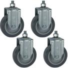 4 Rodízio Fixo Espiga Pvc 4 Polegadas Fle412bp 65kg Schioppa