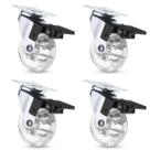 4 Rolete Rodízio Giratório Gel Mesa Móveis 50mm 360 Graus