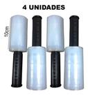 4 Rolos Filme Stretch Com Aplicador Giratório P/ Embalagens