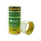 4 Rolos Fita Adesiva Transparente p/ Emb 45mmx45m Scotch 3M