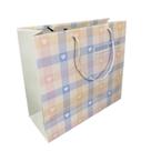 4 Sacolas de Papel Cartão Xadrez com Corações Ideal para Presentes 32X35X14