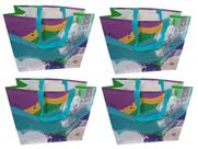 4 Sacolas de Ráfia Retornável Grande 39x44x22cm Barco B4u