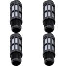 4 Silenciador Longo De Plástico Preto Rosca 1/4 BSP