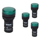4 Sinaleiro LED 22mm Steck 24V Luminoso Verde SLDS242