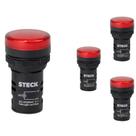4 Sinaleiro LED 22mm Steck 24V Luminoso Vermelho SLDS241