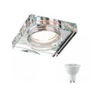 4 Spot Cristal Quadrado Embutir Espelhado Ac593 + Led