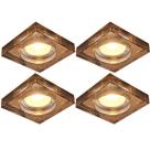 4 Spot De Cristal Embutir Quadrado Cobre Sala Gesso Ac594 4 Spot De Cristal Embutir Quadrado Cobre Sala Gesso Ac594