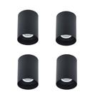 4 Spot De Sobrepor Par20 Redondo Direcionavel Preto Corredor Lup02