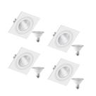4 Spot Emb Face Plana PAR30 + 1 Lâmpada LED 10W 6500K E27