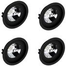 4 Spot Embutido Redondo AR111 GU10 Preto Save Energy