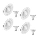 4 Spot Embutir Face Plana PAR30 + 1 Lâmpada LED 10W 6500K E27