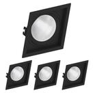 4 Spot Embutir Recuado Par30 E27 Preto Save Energy Quadrado