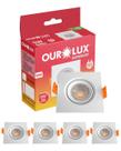 4 Spot Led Quadrado De Embutir Bivolt 5w 6400k Ourolux