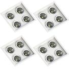 4 Spot Quadrado Quádruplo AR70 Branco Save Energy