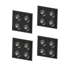 4 Spot Quadrado Quádruplo Lâmpada AR70 Save Energy Preto