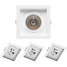 4 Spots de Embutir Quadrado Recuado AR70 Branco Save Energy