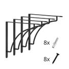 4 Suporte Mão Francesa 30cm Côncavo Preto Prateleiras