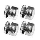 4 Suportes Espelho Botão Francês Metal C/ Buchas E Parafusos