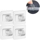 4 Suportes Gancho Auto Adesivo Para Varão Cortina Resistente