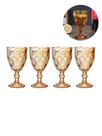 4 Taça Copo Diamante Metalizada Amber Amarela Buffet Eventos