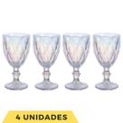 4 Taça Diamante 340ML Furta Cor Eventos Água Suco Rainbow
