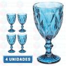 4 Taça Diamante Azul 300ML Bebidas Buffet Casamento Drinks