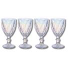 4 Taça Diamante Furta-Cor 340ML Suco Água Elegante Buffet
