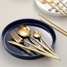 4 Talheres Dourado Colher Faca Garfo e Colher De Sobremesa 4 Talheres Dourado Colher Faca Garfo e Colher De Sobremesa