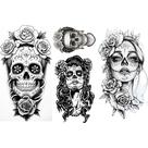 4 Tatuagens Falsas Temporárias - Morte La Catrina