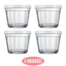 4 Tigelas Redonda 350ml Tampa Coloridas Papinha Vidro Nadir