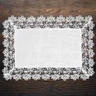 4 Toalha De Bandeja Branco Renda Poli-Bambu 30X45Cm Rafimex