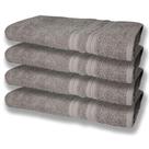 4 Toalhas Super Felpudas Grande E Grossa Algodão 80x150 Cinza.