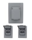 4 Tomada 4x2 Cinza Pial Aquatic 10a 250v Com Tampa