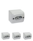 4 Tomada Sobrepor 2p+t 250V 10A Cinza Silentoque Pial