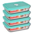 4 Travessa Facilita de Vidro c/ Tampa 750ML Marinex Doce