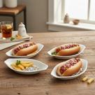 4 Travessa Hot Dog Especial Prato Cachorro Quente 21 Cm 4 Travessa Hot Dog Especial Prato Cachorro Quente 21 Cm