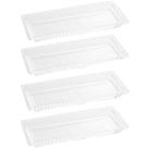 4 Travessas Retangulares Bandeja Petisqueira Cristal Pearl Wolff 30x13x3cm para Mesa Posta