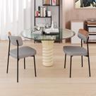 4 Un. Cadeira Fixa Estofada Mynna Tecido Meclado