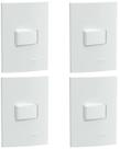 4 un conjunto interruptor simples lunare 10a 250v schneider