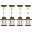 4 Un Luminaria Pendente Externo Colonial Plastico Marrom Alz15