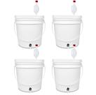 4 Unidades Balde Fermentador Completo 10 Litros Torneira Airlock Tampa Alça