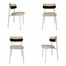 4 Unidades Cadeira Alloa fixa C/4 Pés 50 X 44,7 X 83,8 cm Pés Brancos