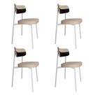 4 Unidades Cadeira Alloa fixa C/4 Pés 50 X 44,7 X 83,8 cm Pés Brancos