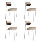 4 Unidades Cadeira Alloa fixa C/4 Pés 50 X 44,7 X 83,8 cm Pés Brancos