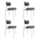4 Unidades Cadeira Alloa fixa C/4 Pés 50 X 44,7 X 83,8 cm Pés Brancos