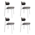 4 Unidades Cadeira Alloa fixa C/4 Pés 50 X 44,7 X 83,8 cm Pés Brancos