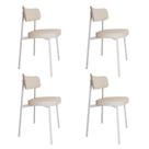 4 Unidades Cadeira Alloa fixa C/4 Pés 50 X 44,7 X 83,8 cm Pés Brancos