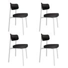 4 Unidades Cadeira Alloa fixa C/4 Pés 50 X 44,7 X 83,8 cm Pés Brancos